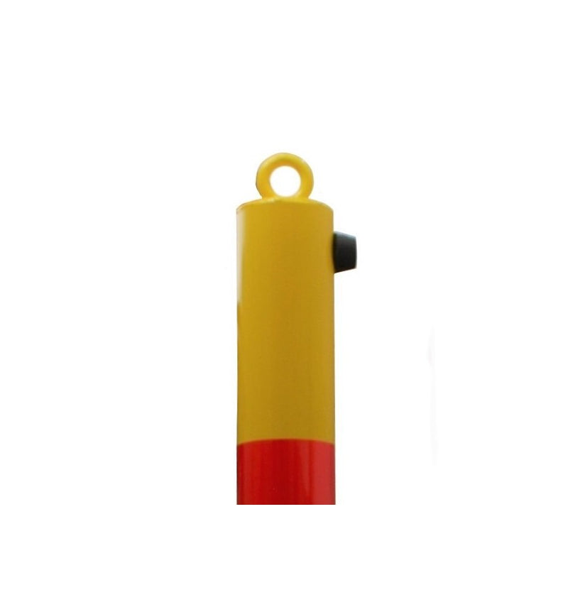 Dark Goldenrod Yellow & Red 900 mm High Diameter Fold Down Parking Post