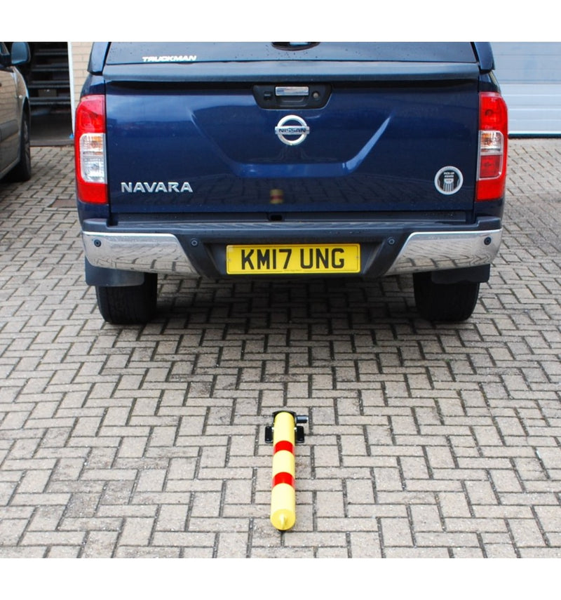 Gray Yellow & Red 900 mm High Diameter Fold Down Parking Post