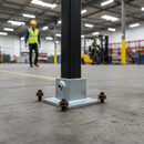 Dark Gray Premium Footplate Base Square Key Clamp for 25mm Box Section - Durable Wall Flange for End Termination