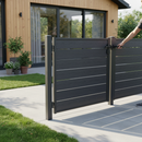 Dark Slate Gray Premium Aluminium Fence Post for Composite Gate Boards - 2350mm Anthracite Grey with Powder Coating and Universal Fit