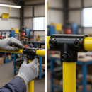 Black Premium Long Tee Key Clamp for 26.9mm Tube - Black Electrophoretic Finish for Guardrail Connections