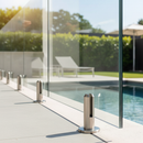 Light Gray Premium 316 Stainless Steel Glass Spigot with Round Base for 8mm to 15mm Glass Installation