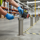 Gray Premium Flat End Cap with M8 Thread Hole for 48.3mm x 2.0mm Tube - High-Performance Stainless Steel Construction