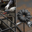 Black Premium Flower Centre Piece 85mm Diameter - Decorative Floral Display with Sleek Design