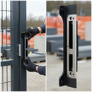 Gray Premium Stainless Steel Keep for Insert Lock - Quick-Fix System for 40mm Box Sections with Adjustable Gate Profiles