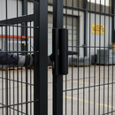 Black Premium Motorised Hinge and Closer for Pedestrian Gates with Integrated Electronics and High Torque Performance