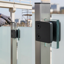 Gray Premium Square Glass Clamp 304 Stainless Steel with Black Powder Coating for 48.3mm Post and 8-10mm Glass Compatibility