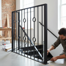 Gray Premium Square Hollow Double Circle Stair Spindle 12.5mm, 1117mm Height with Powder Coated Black Finish