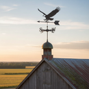 Antique White Custom Premium Weather Vane Kit with Large Silhouette, NESW Letters, Arrow Point and Feather for Personalized Outdoor Decor