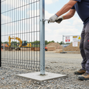 Light Gray Premium Mild Steel Fence Post for Concrete Installation, 1450mm High with Galvanised Finish and Multi-Hole Design for Versatile Railing Projects