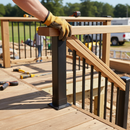 Tan Premium Aluminium Baluster Bracket with Powder Coated Finish for 12.5mm Square - Height 25mm, Width 49mm