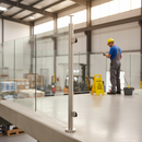 Dark Gray Premium 304 Stainless Steel Ready Made Glass Balustrade Kit End Post with 48.3mm Diameter and 120mm Base Plate for Easy Installation