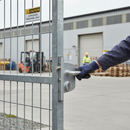 Gray Professional Industrial Gate Lock with Self-Latching Bolt for 10-30mm Sections, Stainless Steel Mechanism, and Easy Installation