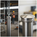 Light Gray Premium Radiused Curved End Cap with M8 Thread Hole for 48.3mm x 2.6mm Tube - Satin Finished Stainless Steel