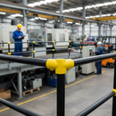 Dark Gray Professional 90° 3 Way Mid Rail Corner Key Clamp for 48.3mm Tube - Yellow Powder Coated Finish