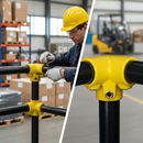 Dark Gray Premium 3 Way Top Rail Corner Key Clamp for 42.4mm Tube - Yellow Powder Coated RAL1023 for Internal Installations