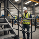 Dark Slate Gray Premium Mild Steel Tubular Handrail Standard 1200mm High with 65mm Diameter and 500mm Ball Centres for 33.7mm Tube