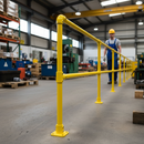 Slate Gray Premium Yellow Powder Coated Key Clamp Mid Post Kit for 42.4mm Tube - 1100mm Height and 550mm Mid Rail Height