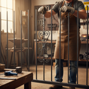 Dark Slate Gray Premium Scroll Panel 180mm x 1000mm with 12mm Square Bar for Versatile Applications