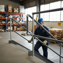 White Smoke Premium Side Palm Handrail for 42mm Tube – 75mm Ball Size with 550mm Centres and 655mm Tail Lengths