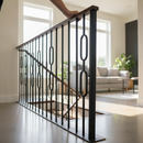 Rosy Brown Premium 12.5mm Square Hollow Double Oval Panel with Black Powder Coated Finish - 1117mm Height and 98mm Width
