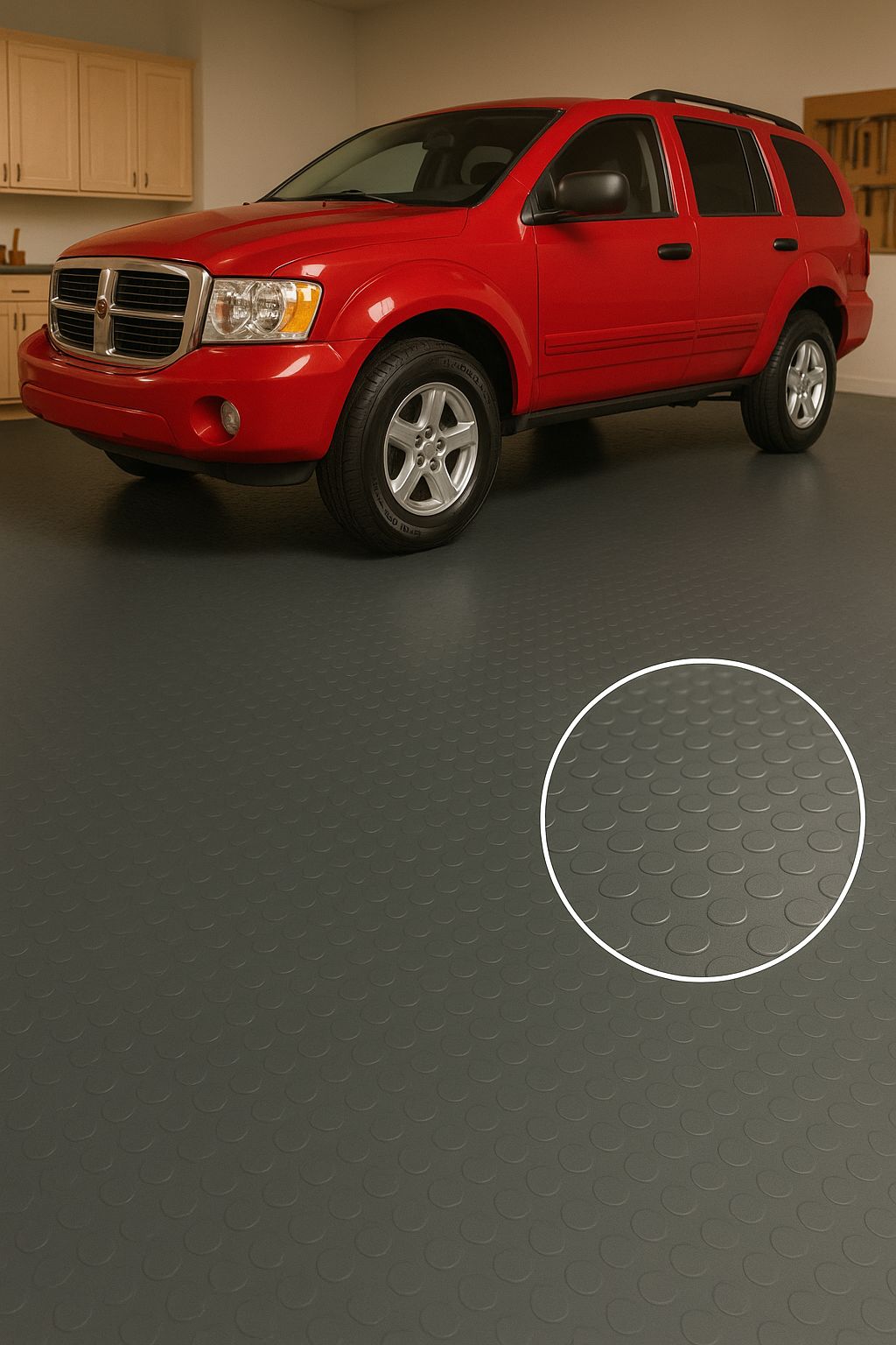 Dark Slate Gray Premium R11 Slip-Resistant Heavy Duty Garage Dot Rubber Flooring Custom Length Rolls Oil-Resistant & Outdoor Safe