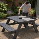 Dark Slate Gray Garden Furniture Paint | One Coat Weather-Resistant Outdoor Wood Paint | Quick-Drying & Fade-Resistant Finish