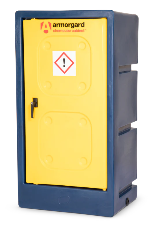 Light Goldenrod Armorgard Durable plastic chemical cabinet 695x515x1310