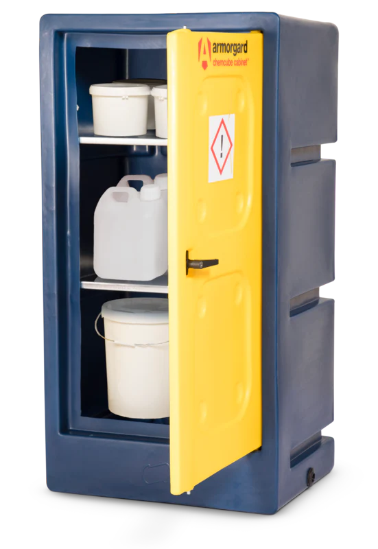 Dark Slate Gray Armorgard Durable plastic chemical cabinet 695x515x1310