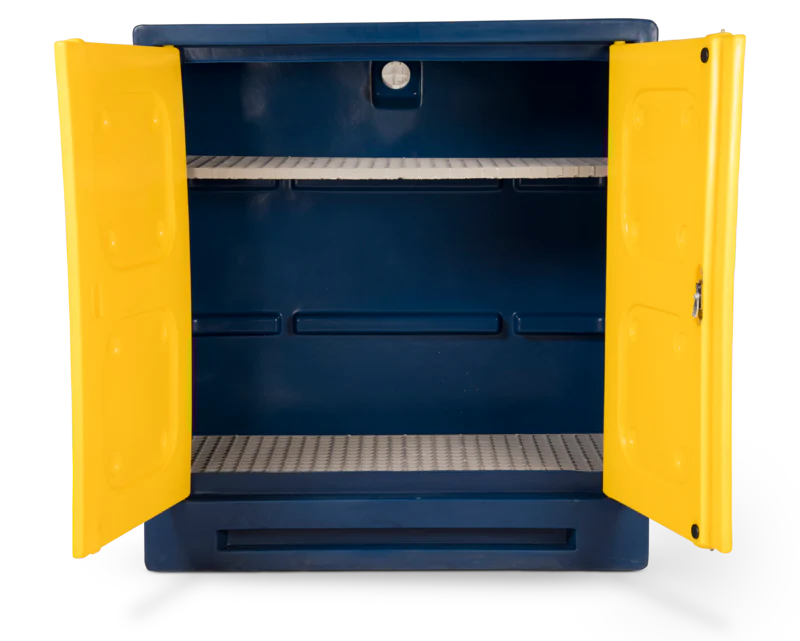 Dark Slate Gray Chemical Storage Plastic Cabinet - 1220 x 550 x 1310 mm - Safe Storage Solution for Hazardous Materials