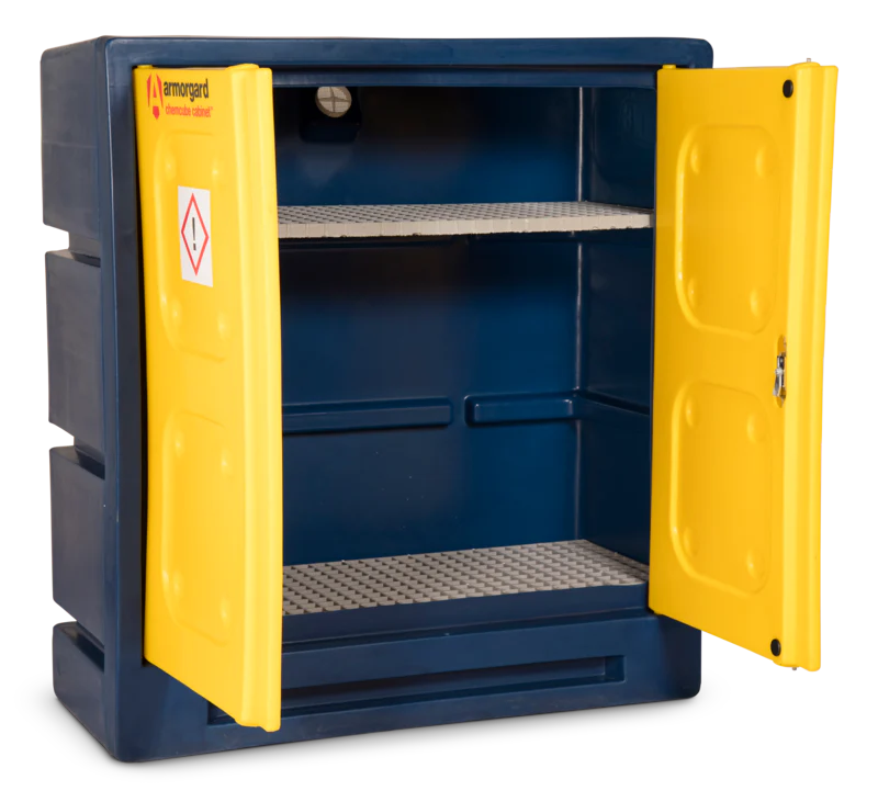 Goldenrod Chemical Storage Plastic Cabinet - 1220 x 550 x 1310 mm - Safe Storage Solution for Hazardous Materials