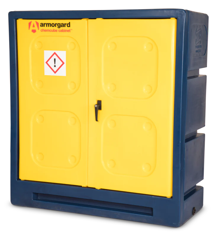 Light Goldenrod Chemical Storage Plastic Cabinet - 1220 x 550 x 1310 mm - Safe Storage Solution for Hazardous Materials