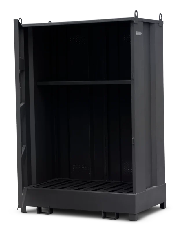 Black Armorgard 2 Drum Encl DrumBank - with shelf