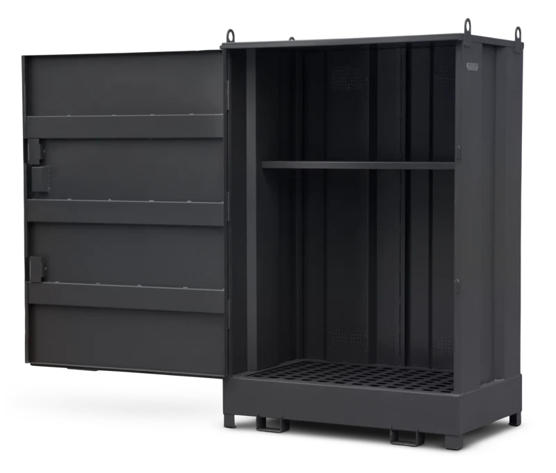 Dark Slate Gray Armorgard 2 Drum Encl DrumBank - with shelf