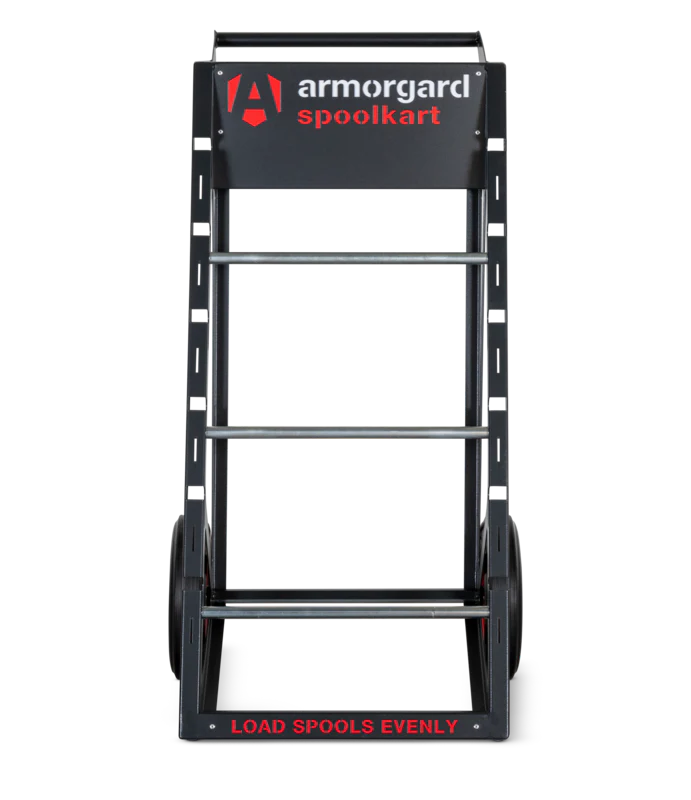 Dark Slate Gray Armorgard Spoolkart, Sturdy mobile kart for dispensing multiple cable spools 740x840x1365