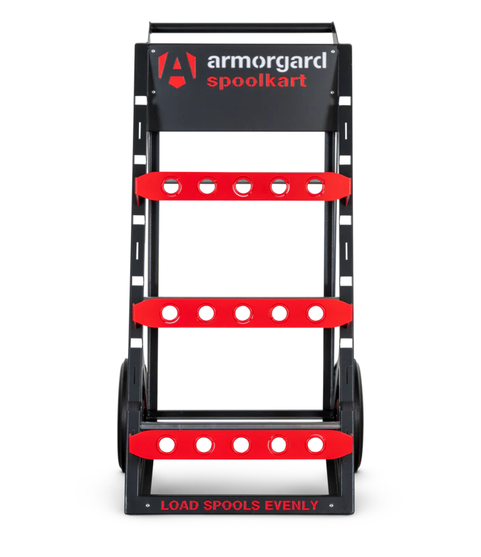 Firebrick Armorgard Spoolkart, Sturdy mobile kart for dispensing multiple cable spools 740x840x1365