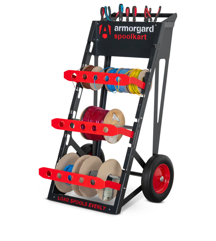 Tomato Armorgard Spoolkart, Sturdy mobile kart for dispensing multiple cable spools 740x840x1365