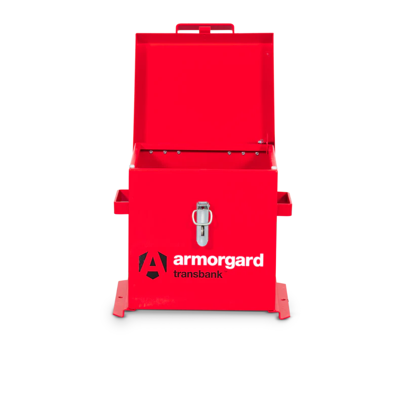 Red Armorgard TransBank for fuels or chemicals 430x415x365