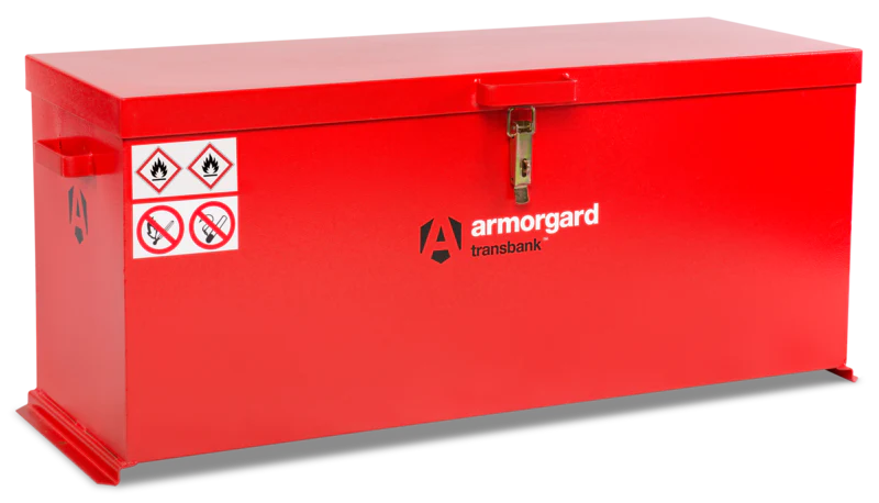 Orange Red Armorgard TransBank for fuels or chemicals 1196x485x540