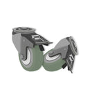 Slate Gray 75mm Light Duty Swivel & Total Stop Brake Grey Rubber Wheel Single Bolt Fitting 50kg Load Capacity