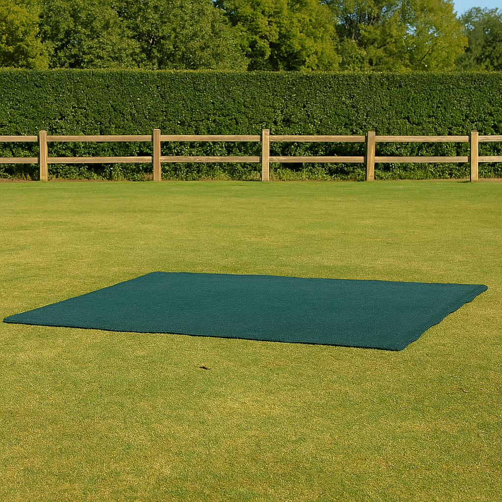 Olive Drab Durable Bowl Turf Protection Mat with Reinforced Brass Eyelets