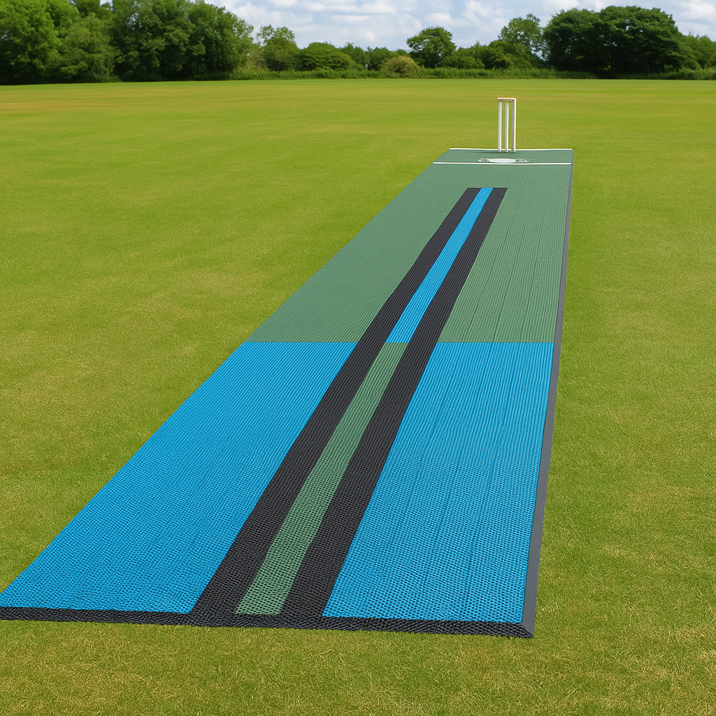 Olive Drab Durable Instant Cricket Pitch 8m x 1.4m Perfect for Clubs & Schools