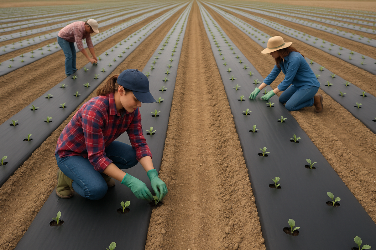 Dim Gray Biodegradable Mulching Film Eco-Friendly Weed Control Solution