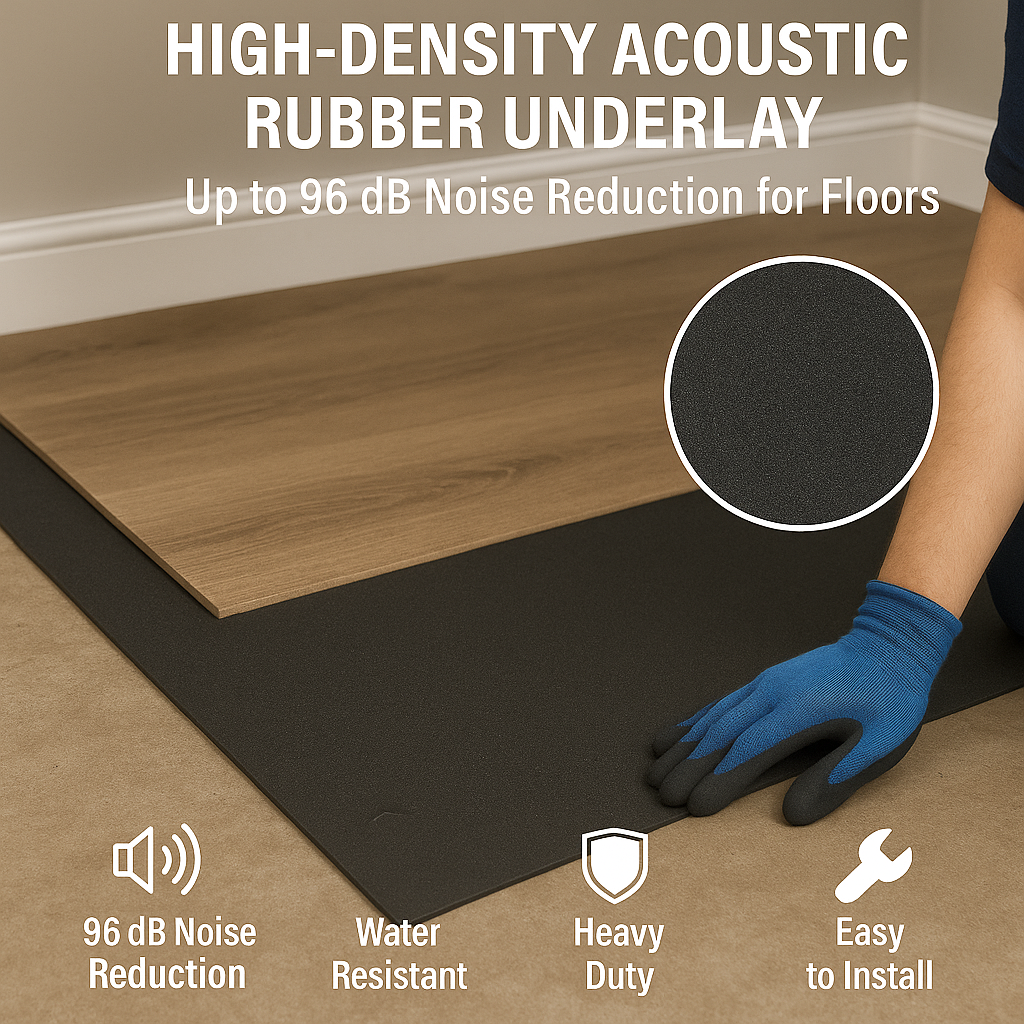 Dim Gray Acoustic Soundproofing Rubber Sheet – Noise Reduction for Floors, Walls & Machinery | Thickness 1.5–25mm | Tested Performance Up to 96dB