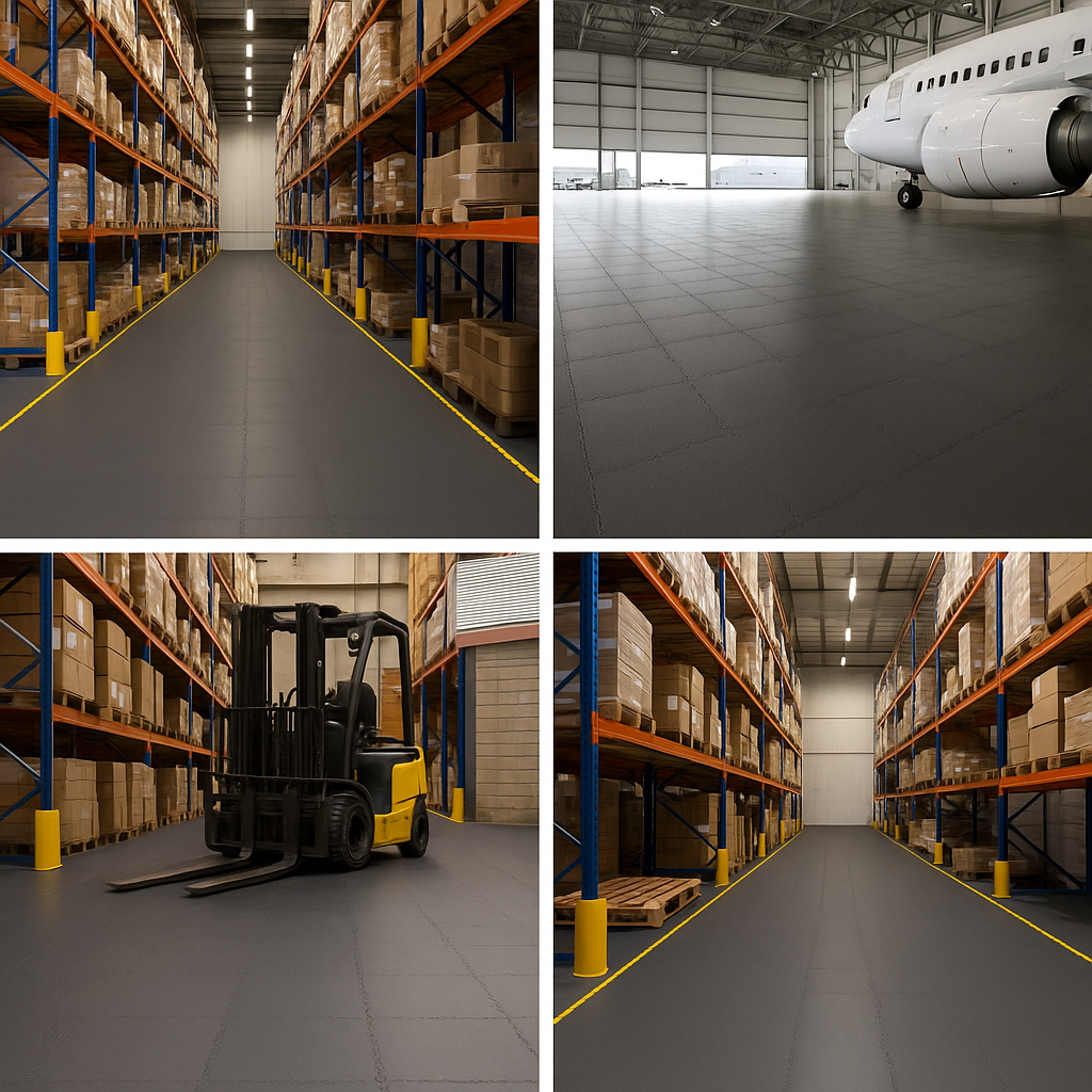 Dark Slate Gray 10 mm Ultra Heavy-Duty Interlocking PVC Floor Tiles – Industrial Forklift-Safe Flooring for Warehouses, Workshops & Factories (Made in UK | Certified Performance | 10-Year Guarantee)
