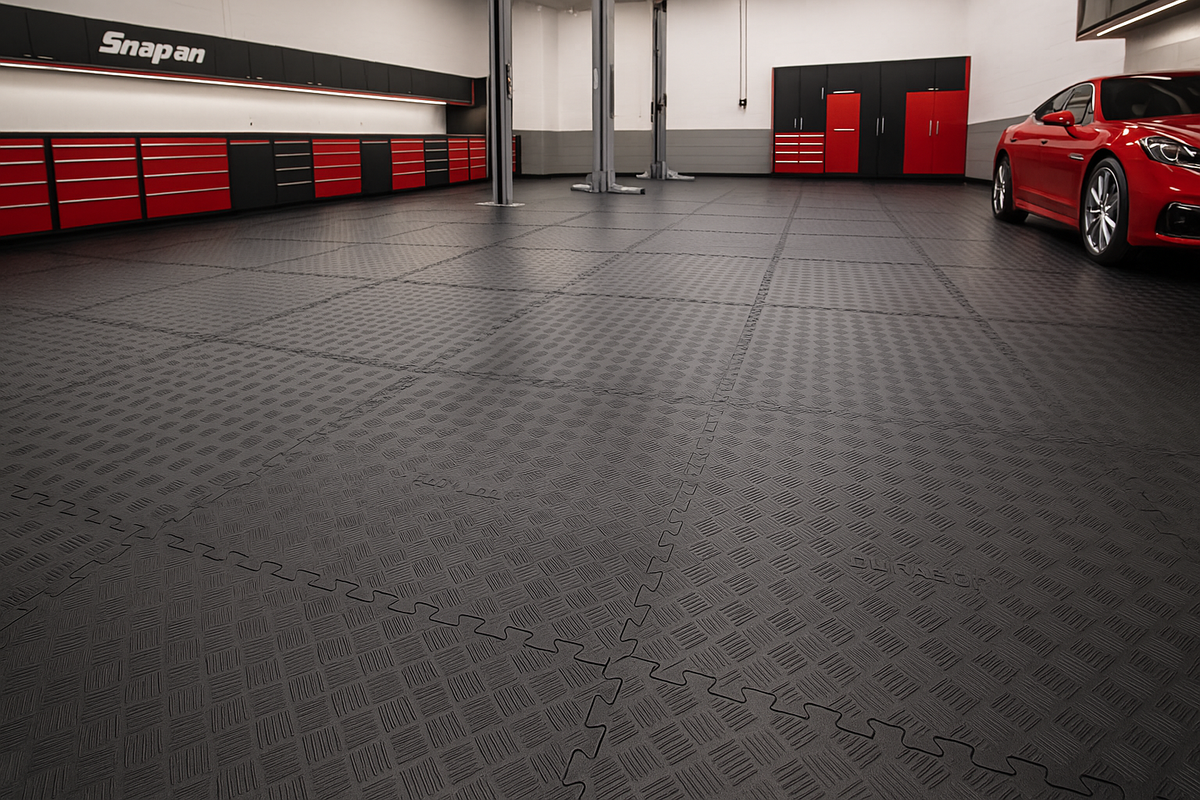 Dark Slate Gray Solid Rubber Interlocking Free weights Mats – Heavy-Duty, Non-Porous, Easy-Clean Gym Flooring for Strength & Weightlifting Zones