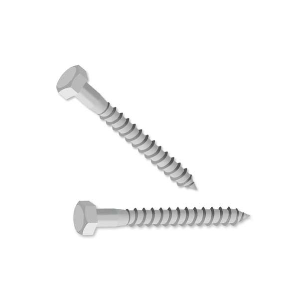 Gray Coach Screw M12 for fitting Single Bolt Castor to Wooden Leg - Pack Of 10