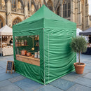 Light Slate Gray Commercial Gazebo 1.5m x 1.5m – Heavy Duty Waterproof Aluminium Pop Up Canopy – Compact Folding Shelter – Event & Trade Use