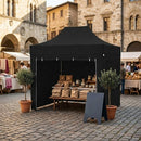 Black Commercial Gazebo 2m x 3m – Heavy Duty Waterproof Aluminium Pop Up Canopy – Folding Shelter with Optional Sidewalls – Event & Trade Use