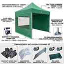 White Smoke Compact Commercial Gazebo 2m x 2m – Heavy Duty Waterproof Aluminium Pop Up Canopy – Folding Shelter – Event & Trade Use